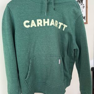 Carhartt Hoodie Youth Large 12/14 Green Relaxed Fit Workwear Outdoor
